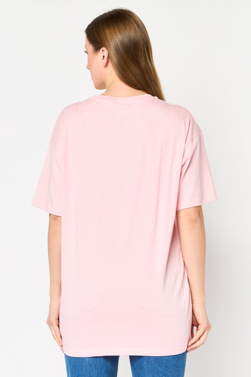 Disney Looney Tunes x Disney Women Crew Neck Short Sleeve Graphic Print T-Shirt, Pink - Image 4