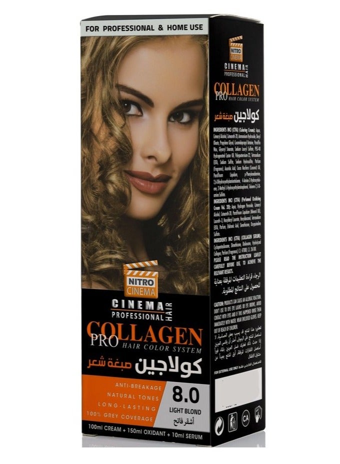 نيترو سينما  كولاجين صبغة شعر لون أشقر فاتح 8.0 - Image 1