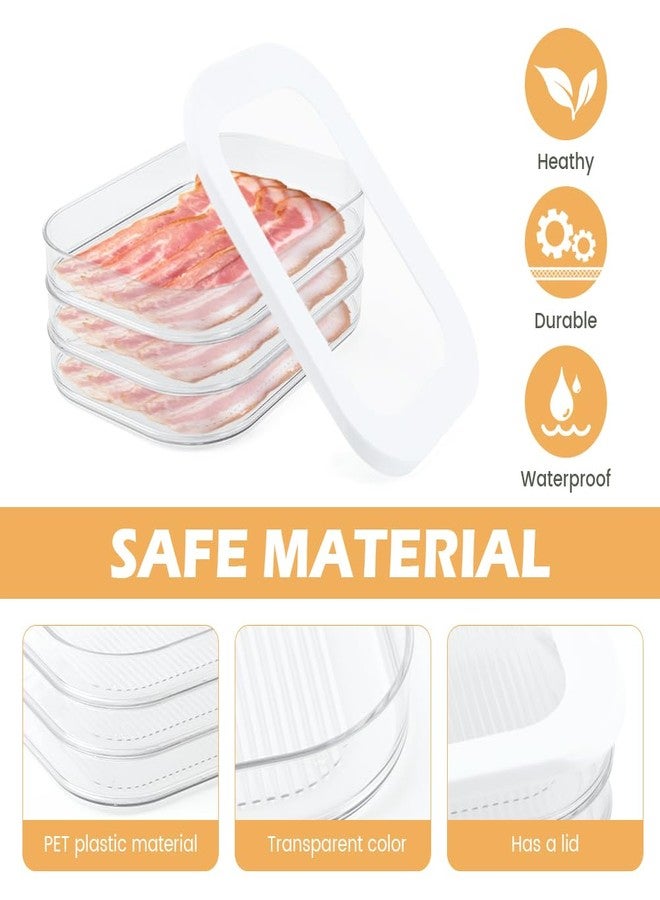 Restynic 3-Tier Stackable Airtight Deli Meat Container Set, Space-Saving Lunch Meat Storage with Lid for Fridge, 18.6oz Each Layer, Cold Cuts & Bacon Keeper - Image 4