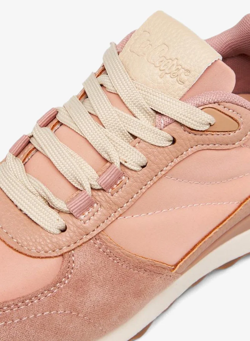 Lee Cooper BEIGE Women's Panelled Lace-Up Sneakers for Women | Best Price UAE