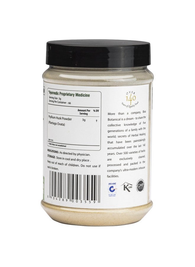 Bixa Botanical Sat Isabgol Powder (Plantago Ovata, Psyllium Husk) Daily Laxative Fibre, Natural Dietary Supplement, Maintains Gut (Intestinal) Motility and Eliminates Toxic Waste 7 Oz (200 g) - Image 3