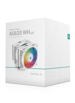 DEEPCOOL AG620 ARGB Dual-Tower 120mm CPU Cooler, 260W Cooling Power, 300-1850 RPM High Efficiency Fans, 67.88 CFM Airflow, Intel LGA2066/2011-v3/2011/AM5/AM4 , White | R-AG620-WHANMN-G-2  - Image 1