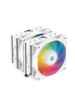 DEEPCOOL AG620 ARGB Dual-Tower 120mm CPU Cooler, 260W Cooling Power, 300-1850 RPM High Efficiency Fans, 67.88 CFM Airflow, Intel LGA2066/2011-v3/2011/AM5/AM4 , White | R-AG620-WHANMN-G-2  - Image 2