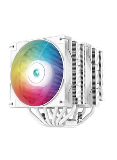 DEEPCOOL AG620 ARGB Dual-Tower 120mm CPU Cooler, 260W Cooling Power, 300-1850 RPM High Efficiency Fans, 67.88 CFM Airflow, Intel LGA2066/2011-v3/2011/AM5/AM4 , White | R-AG620-WHANMN-G-2  - Image 3