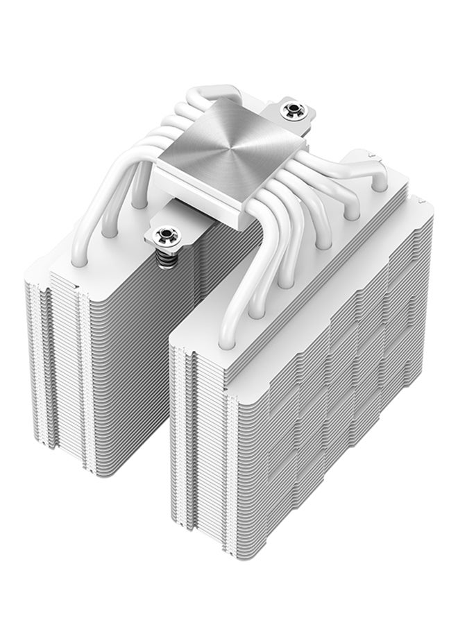 ديب كول - مبرد وحدة المعالجة المركزية AG620 ARGB ثنائي البرج 120 مم، قوة تبريد 260 واط، مراوح عالية الكفاءة بسرعة 300-1850 دورة في الدقيقة، تدفق هواء 67.88 قدم مكعب في الدقيقة، Intel LGA2066/2011-v3/2011/AM5/AM4، أبيض | R-AG620-WHANMN-G-2 - Image 1