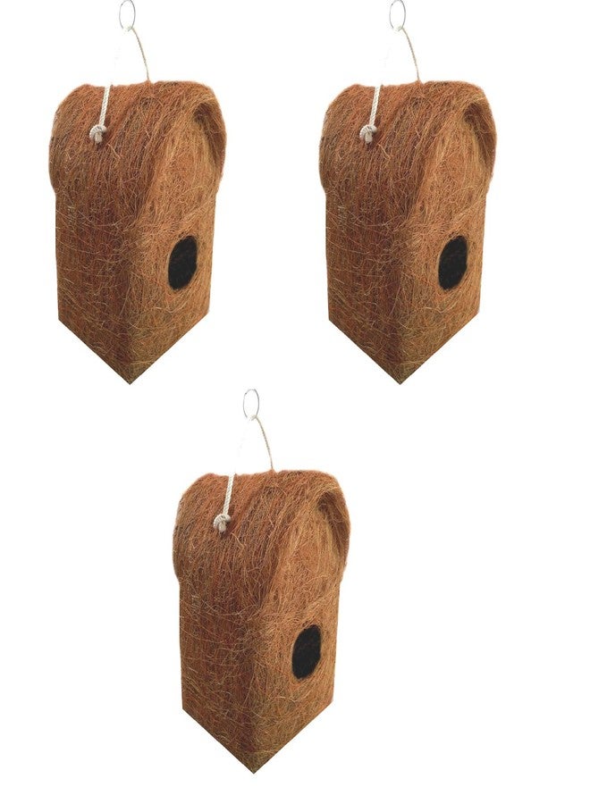 LIVEONCE 3 Pure Nest Bird House Purely Handmade with Easy Hanging Rings - Image 1