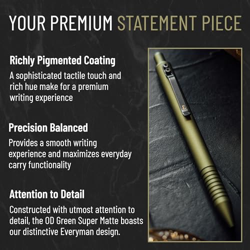 Everyman Grafton Super Matte Full Click Refillable Ballpoint Pen – OD Green | Durable EDC Writing Tool with Deep Grip | Smooth 0.7mm Ink Flow for Daily Use, Notes, Journaling, and Office Essentials - Image 3