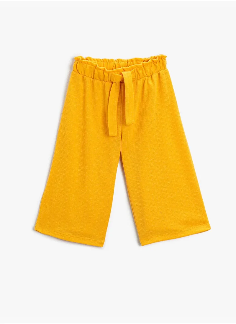 كوتون Belt Detail Wide Leg Trousers