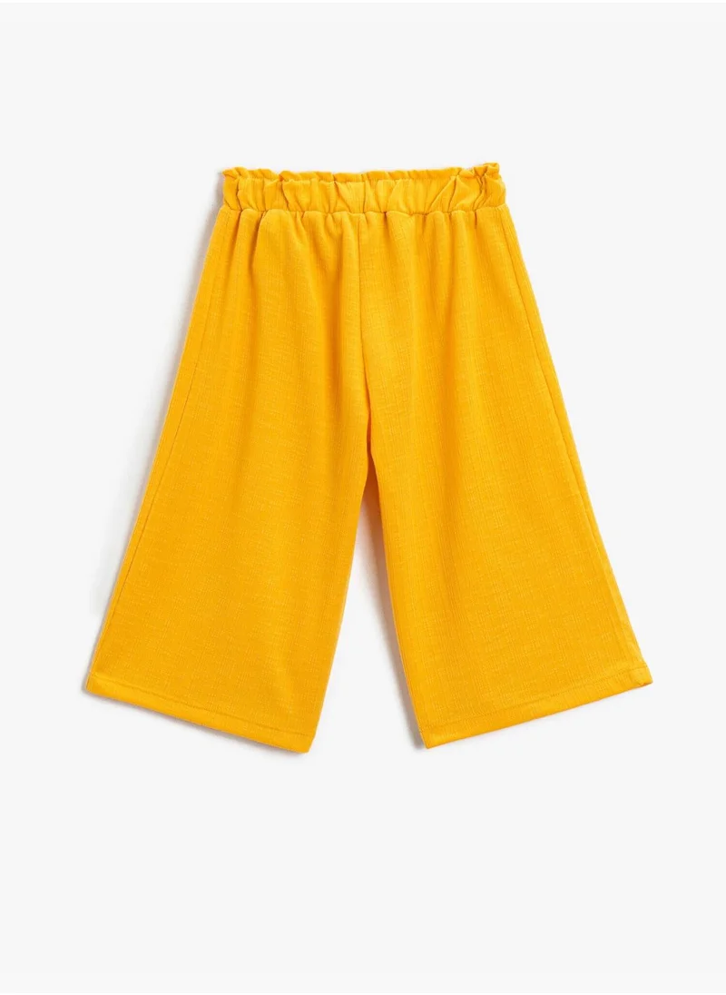 كوتون Belt Detail Wide Leg Trousers