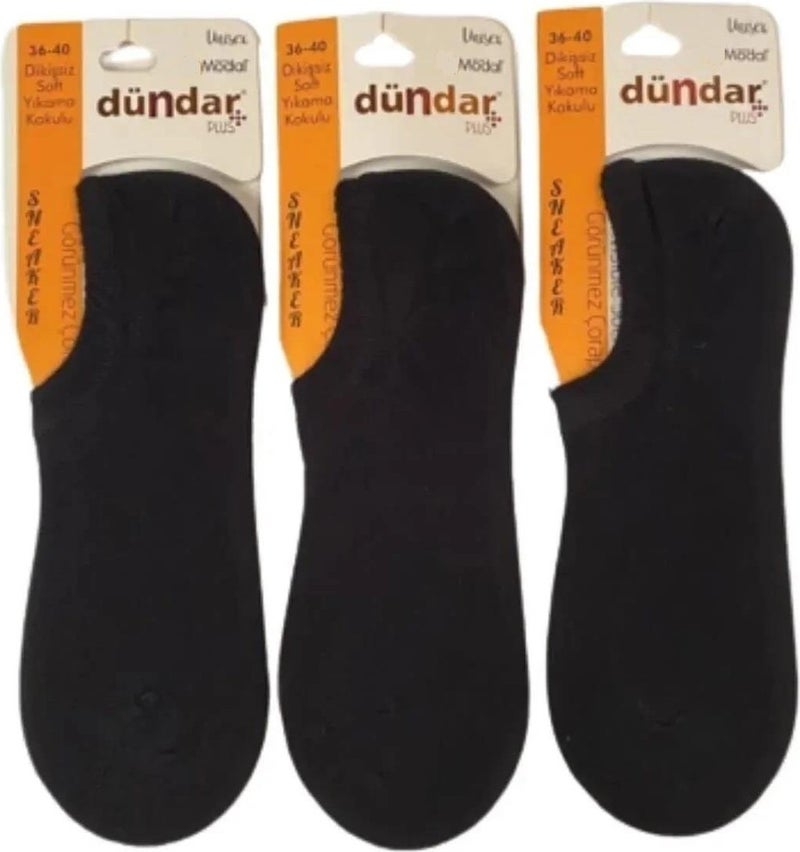 Dündar Women's Modal Plus Pastel Color Sneaker Socks 6876 - 12 Pieces  - Image 2