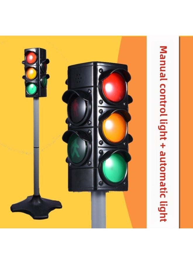 Generic - Traffic Signs Children's Equipment Toys Outdoor Kindergarten Desk Command Desk Rules Zebra Crossing Traffic Lights-Specifications:12cm Traffic Light (voice Single) Comes With Battery + Carpet + Road Sign - Image 1