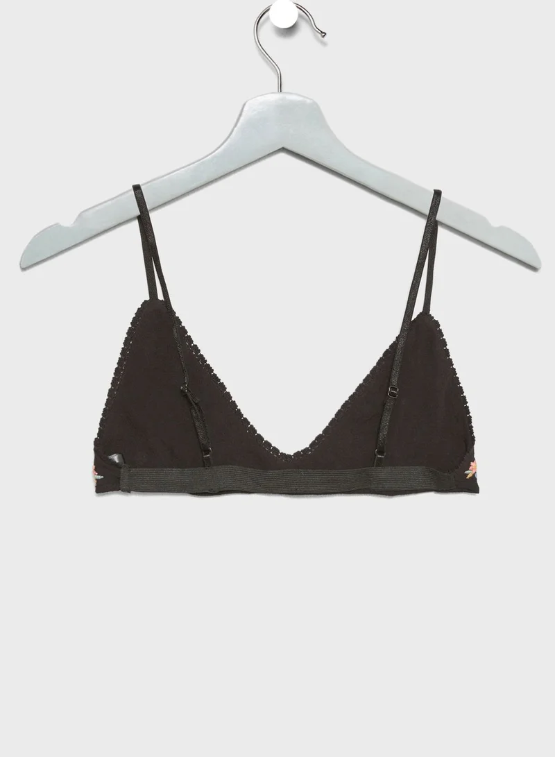 TOPSHOP Embroidered Bikini Top