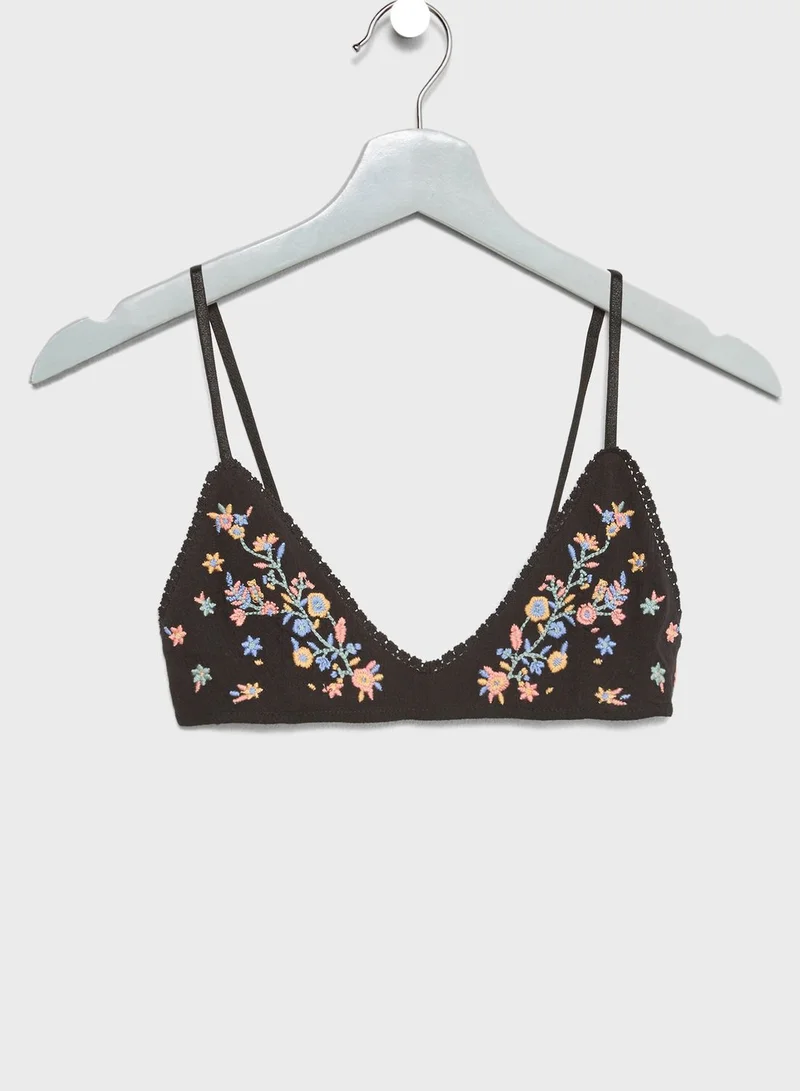 TOPSHOP Embroidered Bikini Top