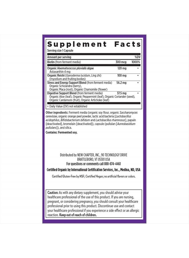 New Chapter Hair Skin & Nails Vitamins with Fermented Biotin+astaxanthin Vegetarian Capsule, 30 Count (Pack of 1) - Image 3