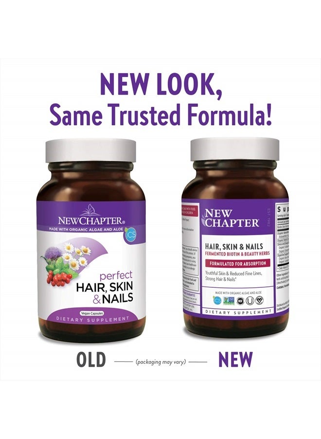 New Chapter Hair Skin & Nails Vitamins with Fermented Biotin+astaxanthin Vegetarian Capsule, 30 Count (Pack of 1) - Image 2