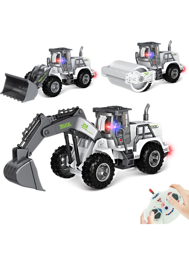 Generic Remote Control Excavator Bulldozer Electric Engineering Vehicle Road Roller Remote Control Vehicle Children Excavator Toy Wholesale-Color:JH74-5D Four-way Remote Control Bulldozer-Proportion:Package 1: No Electricity Is Included As Standard At The Factory  - Image 5