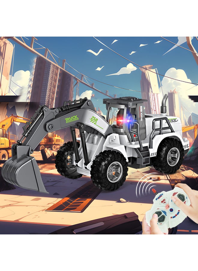 Generic Remote Control Excavator Bulldozer Electric Engineering Vehicle Road Roller Remote Control Vehicle Children Excavator Toy Wholesale-Color:JH74-5D Four-way Remote Control Bulldozer-Proportion:Package 1: No Electricity Is Included As Standard At The Factory  - Image 2