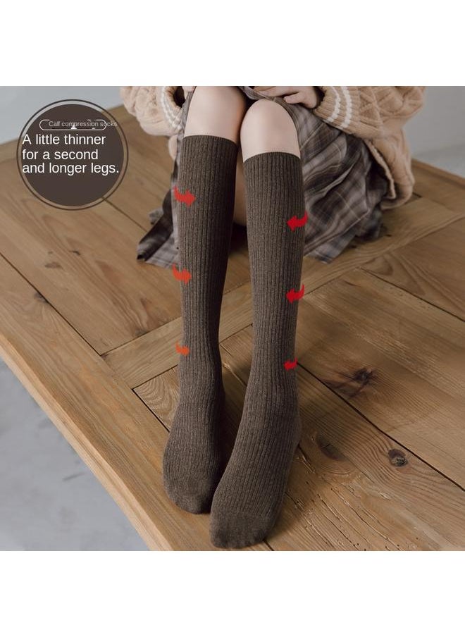 Bluejw - Compression Socks Women's Segmented High-rise Spring And Autumn Japanese JK Thin Legs Autumn And Winter Sports Rope Skipping Running Strong Pressure Autumn Calf Socks Women - Image 1