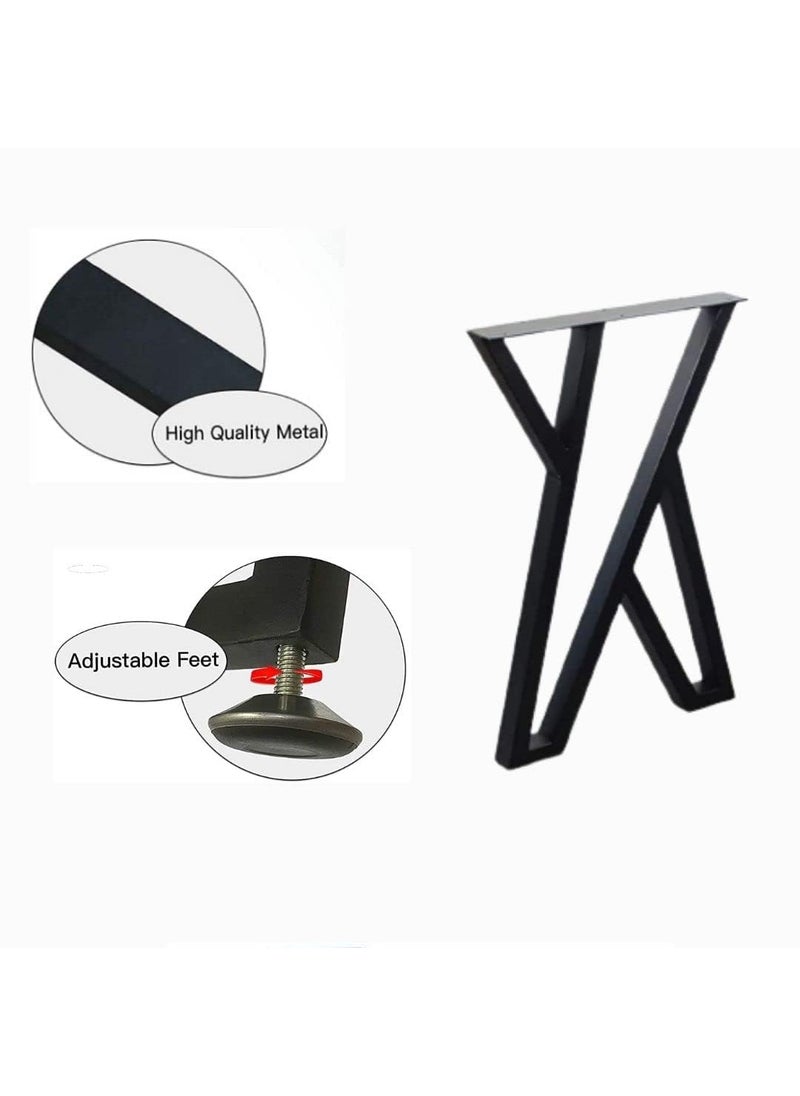 Reyox Reyox Metal Table Legs 28 Inch Heavy Duty Square Tube Desk Legs for Dining Table Study Table Computer Table Office Table XShape1 Set of 2 pcs  - Image 4