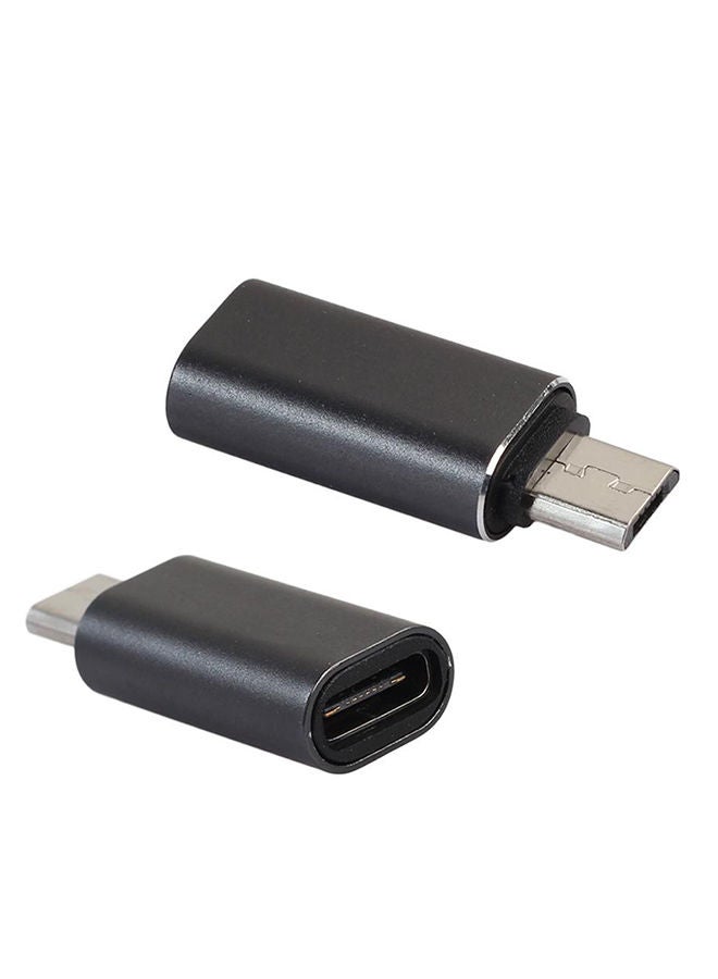 NIBEMINENT Micro USB to Type C Adapter Black - Image 2