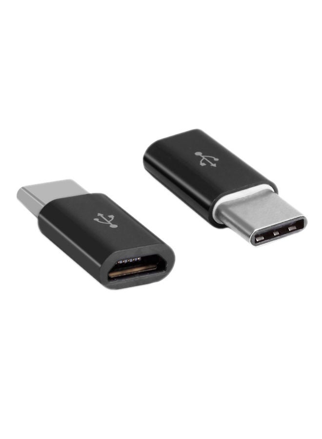 NIBEMINENT Micro USB to Type C Adapter Black - Image 1