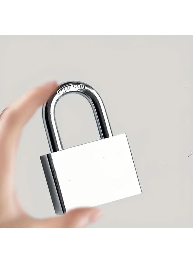 Silvery Waterproof Padlock with 4 Keys Rustproof for Dorms Warehouses Iron Doors - Image 5