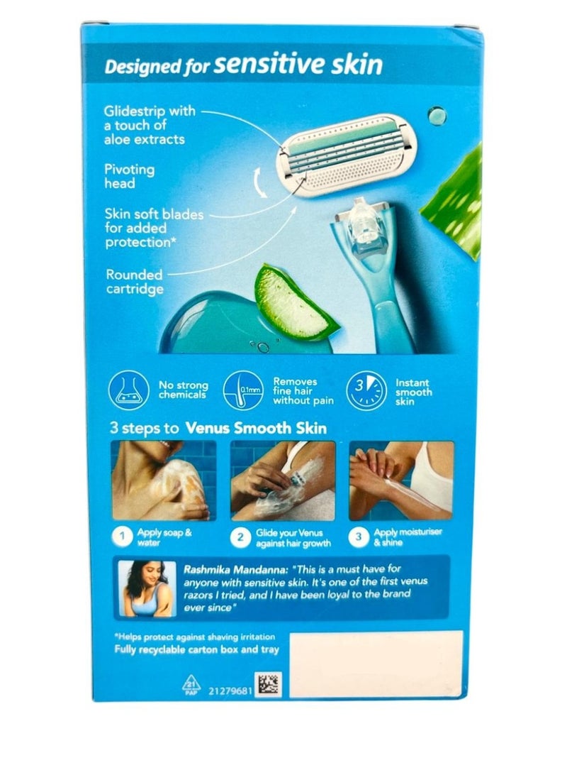 شفرة حلاقة جيليت فينوس سموث للبشرة الحساسة بتقنية الوسادة والحماية - Image 2