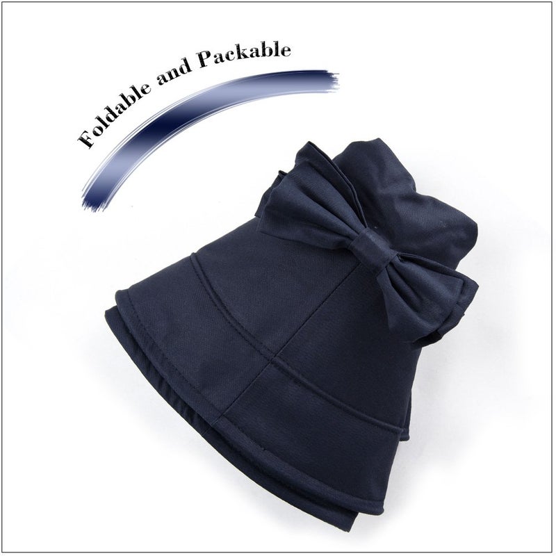 Comhats Summer Sun Hat for Women Bucket UV Protection Wide Brim Beach Cotton Gardening Packable Travel Vacation Navy - Image 3