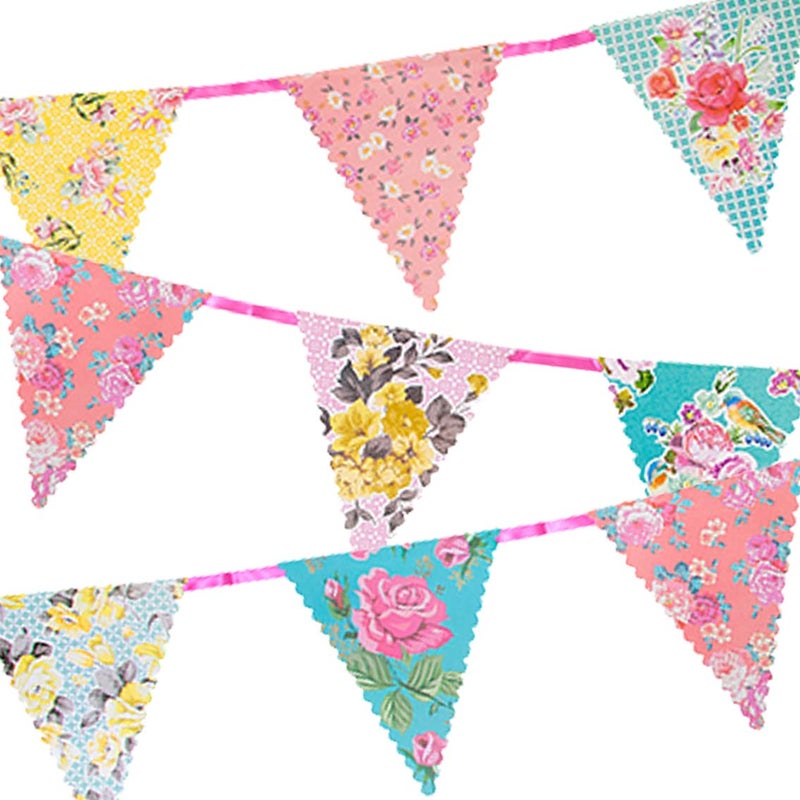 Talking Tables 13ft Vintage Floral Paper Bunting Garland Truly Scrumptious Mothers Day Decorations For Birthday Garden Party Afternoon Tea Baby Shower Daughters Bedroom Dcor