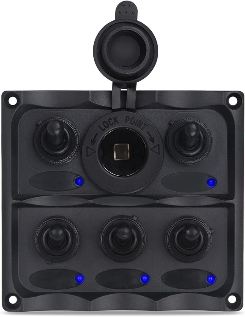 Wivplex Waterproof 5 Gang Rocker Switch Panel - Image 2