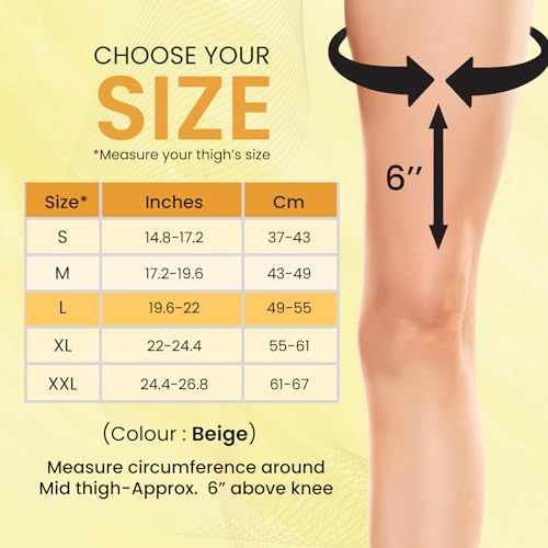 AGARO Stretchable Knee Support, Breathable Fabric, Uniform Compression, Relieves Muscle Pain, Joint Pain, Injury Recovery, For Workout, Running, For Men & Women, Knee Cap, Large, Biege Pack of 2 - Image 2