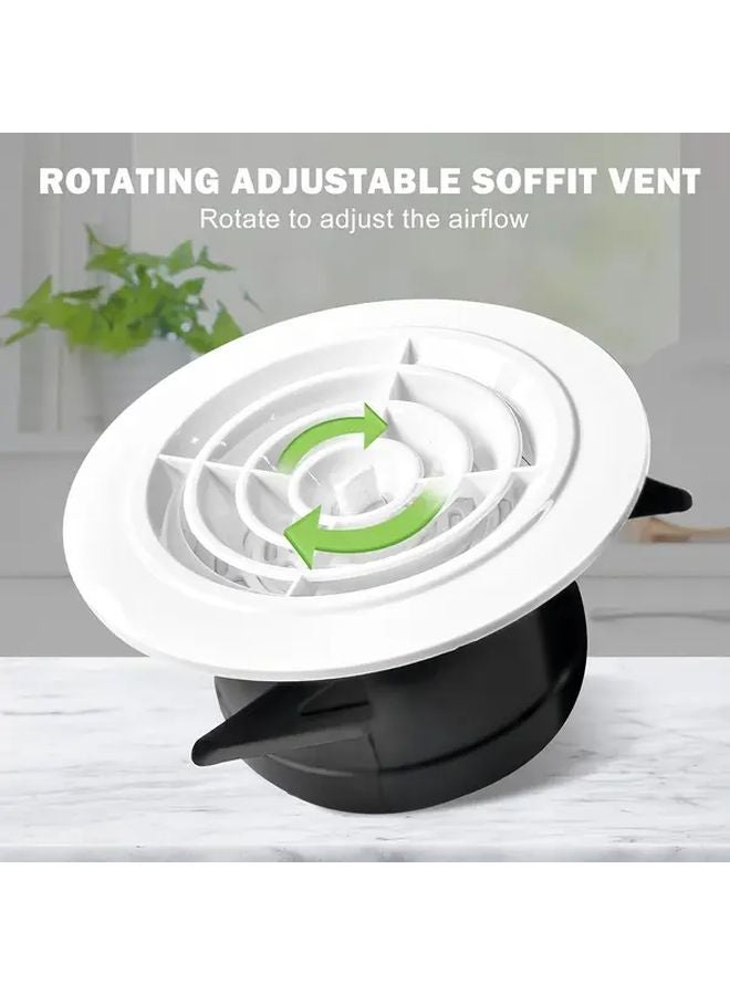 Rotating Adjustable Soft Vent Cover 4 Inch White Plastic Green Leaf Pattern Enhances Air Circulation - Image 2