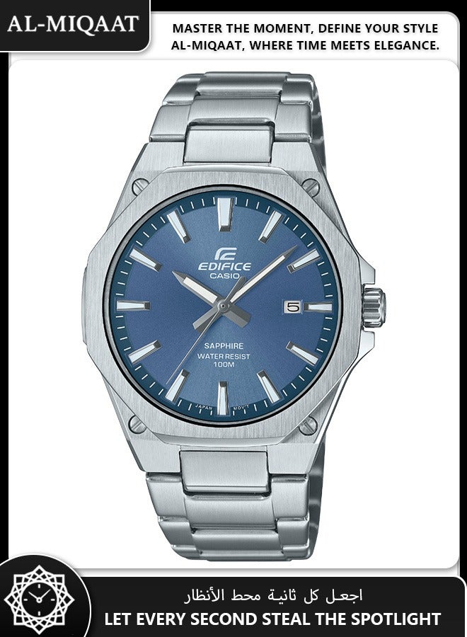 Casio G-Shock EFR-S108D-2AV Edifice Slim Men's Watch - Sapphire Crystal, Ultra-Thin 7.8mm Stainless Steel Case, Brushed Finish, Sporty & Luxurious Design, Date Display, Water Resistant - Image 1