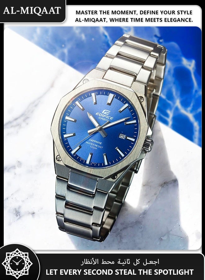 Casio G-Shock EFR-S108D-2AV Edifice Slim Men's Watch - Sapphire Crystal, Ultra-Thin 7.8mm Stainless Steel Case, Brushed Finish, Sporty & Luxurious Design, Date Display, Water Resistant - Image 3