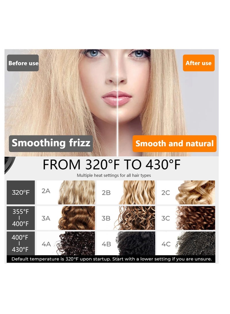 Excefore Portable Hair straightening Brush, Upgraded Hot Air Comb, Hot Air Straightener, Heated Comb Teeth, One-Touch Folding, for Women, Any Hair Type can Easily Handle (High Gray) - Image 2