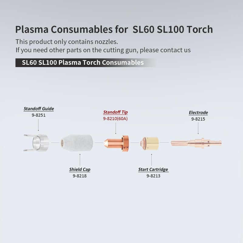 WeldingStop 10pk 9-8210 Plasma Tips 60Amp Fit Thermal Dynamics Cutmaster 52 SL60 SL100 Plasma Cutter Torch Consumables - Image 5