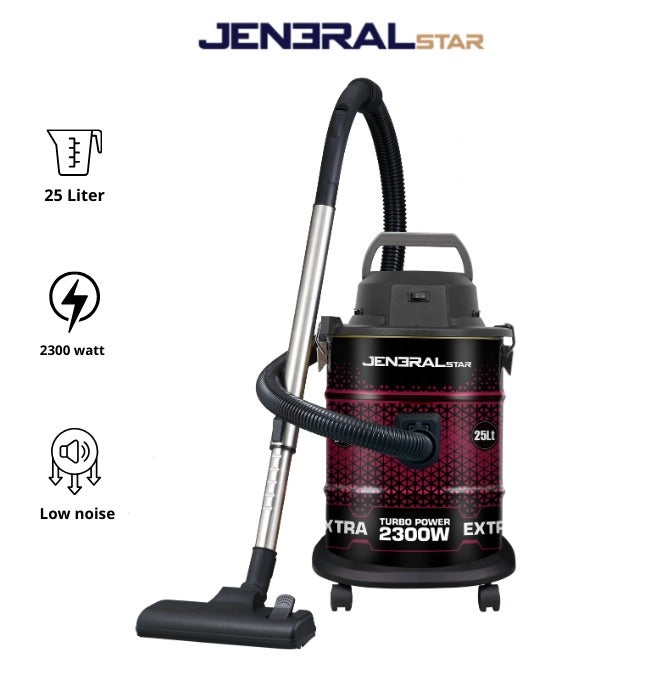جنرال ستار مكنسة برميل جنرال ستار 25 لتر 2300 واط لتنظيف قوي وفعال - JENV-2350 - Image 1