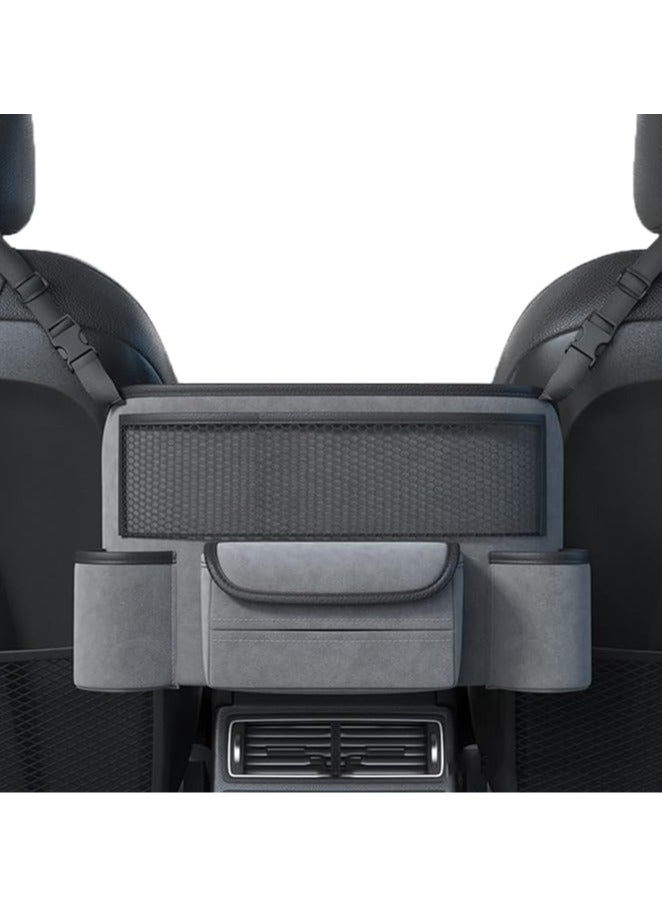 Car Handbag Holder Between Seats Suede Large Capacity Car Purse Holder Automotive Consoles u0026 Organizers for Document Phone Storage Car Organizer - Image 1