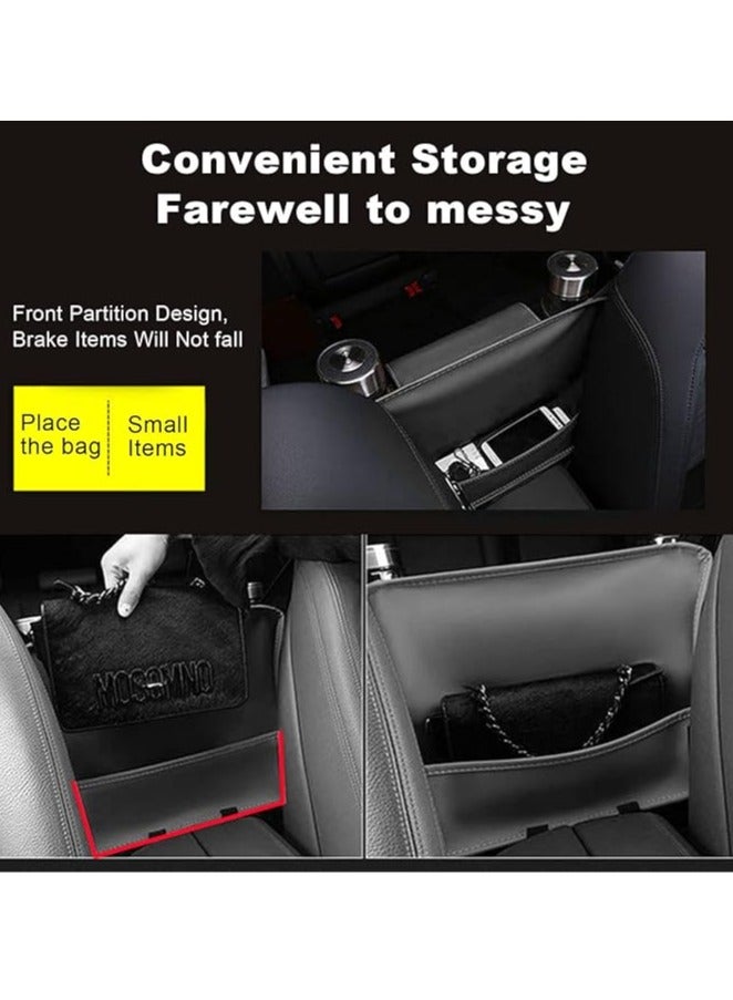 Car Handbag Holder Between Seats Suede Large Capacity Car Purse Holder Automotive Consoles u0026 Organizers for Document Phone Storage Car Organizer - Image 2
