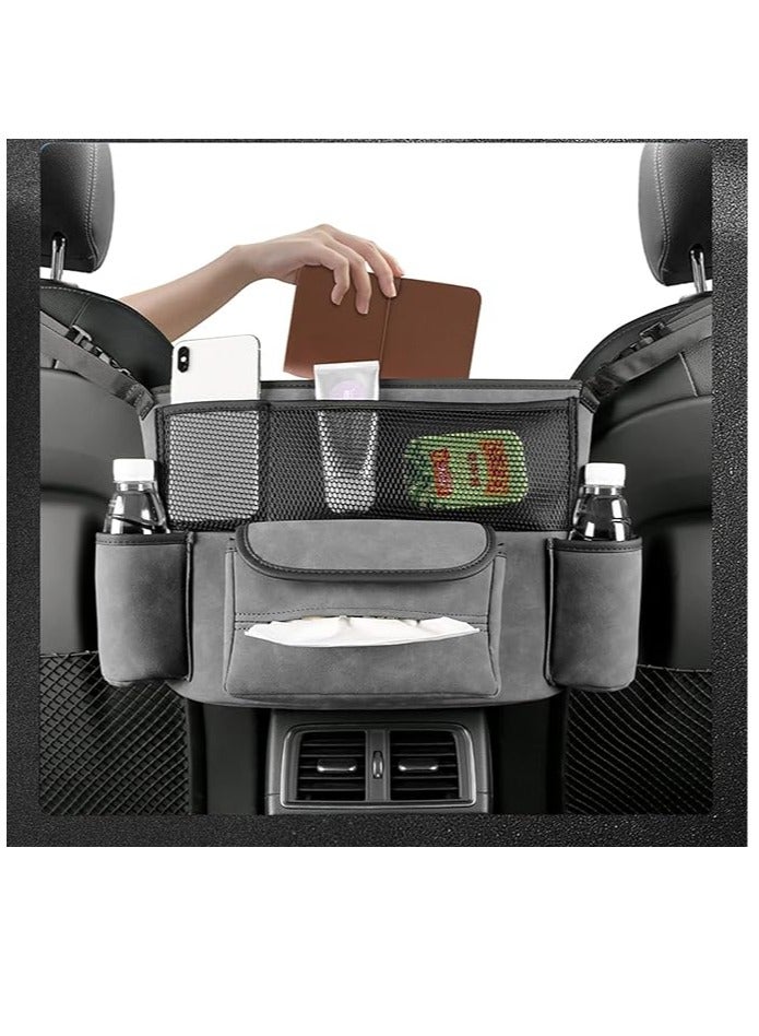 Car Handbag Holder Between Seats Suede Large Capacity Car Purse Holder Automotive Consoles u0026 Organizers for Document Phone Storage Car Organizer - Image 3