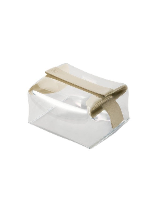 Cadence Parcel - Clear Kit with Magnetic Closure - Durable and Leak-Resistant Travel Toiletry Kit - TSA-Compliant & Modular Design - Hygiene Bag for Travel Essentials - 1 Qt - Pebble - Image 1