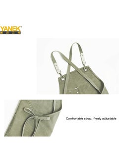 يانيك مريلة الشيف YANEK من القماش القطني ذات الظهر المتقاطع قابلة للتعديل مع 3 جيوب مقاومة لقطرات الماء | للشيف، والرسم الفني، والخباز، والباريستا، والنادل، والمطاعم، ومآزر الشواء للجنسين  - Image 5