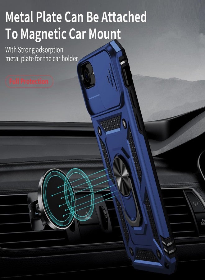 Weycolor for iPhone SE 3rd Generation / 2nd Generation Case, iPhone SE 2022/2020, iPhone 8/7/6 Case with Slide Camera Cover HD Screen Protector Heavy Duty Kickstand Phone Case,Navy Blue - Image 4
