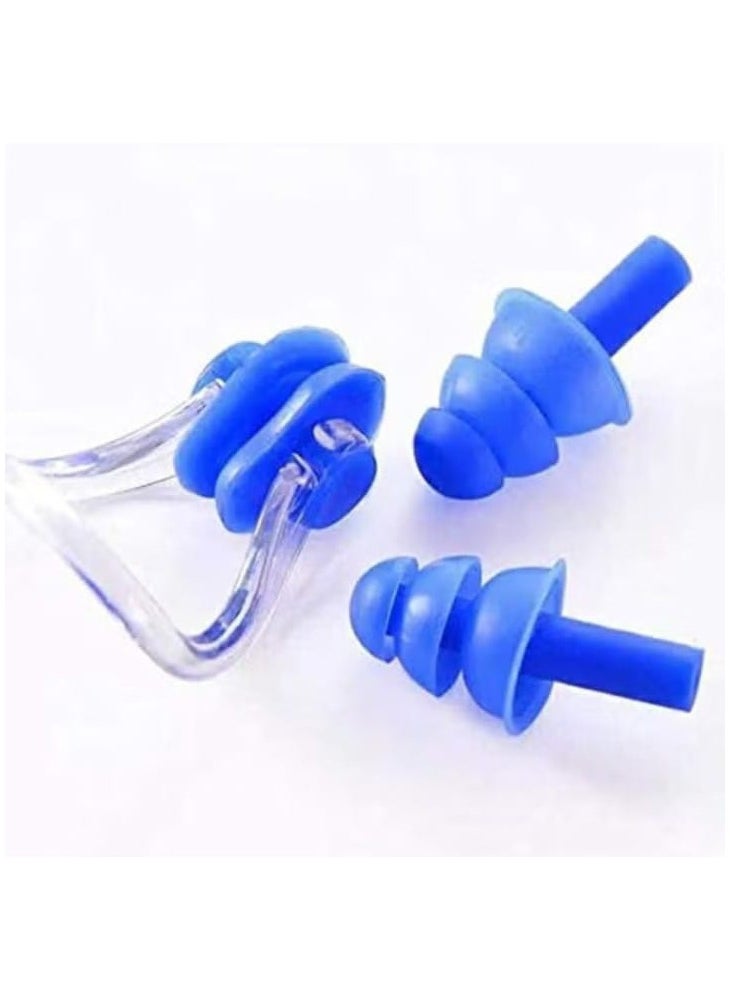 Generic 1 Set Soft Silicone Waterproof Swimming Ear Plugs Nose Clip Earplugs 
