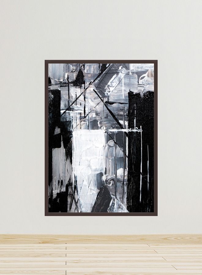 Marktna Canvas Wall Art for Wall Decoration Modern Design With a Hollow Brown Frame Size 120x80cm One Piece - Image 1