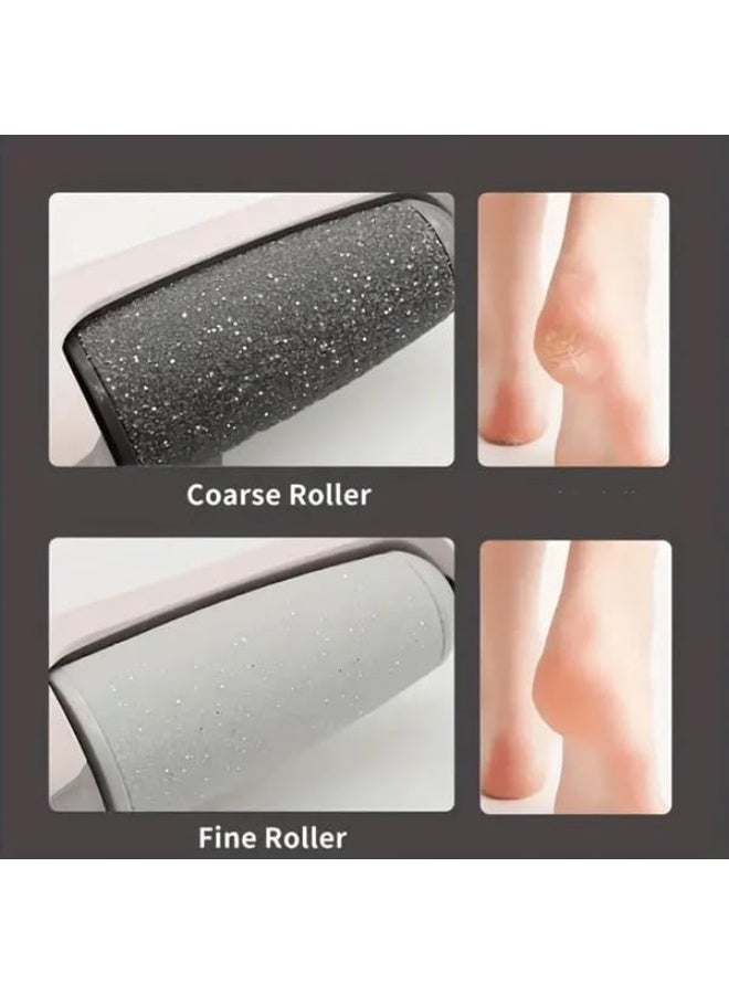 Electric Foot File, Rechargeable, Waterproof Hard Skin Remover with 2 Rollers and LED Light for Feet and Heels - Image 2