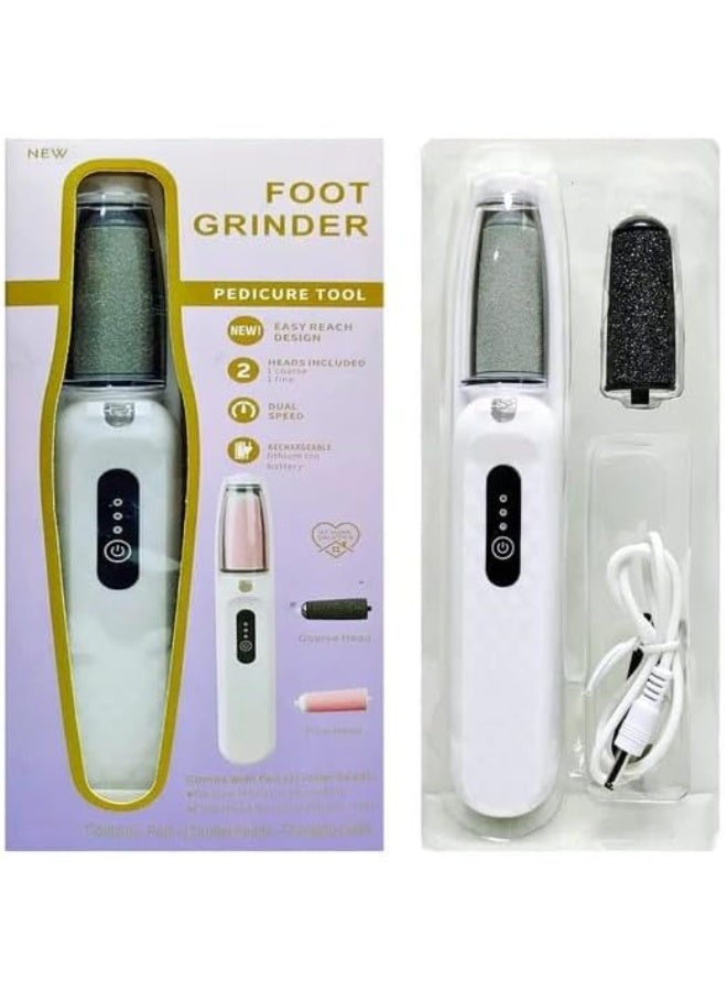 Electric Foot File, Rechargeable, Waterproof Hard Skin Remover with 2 Rollers and LED Light for Feet and Heels - Image 3