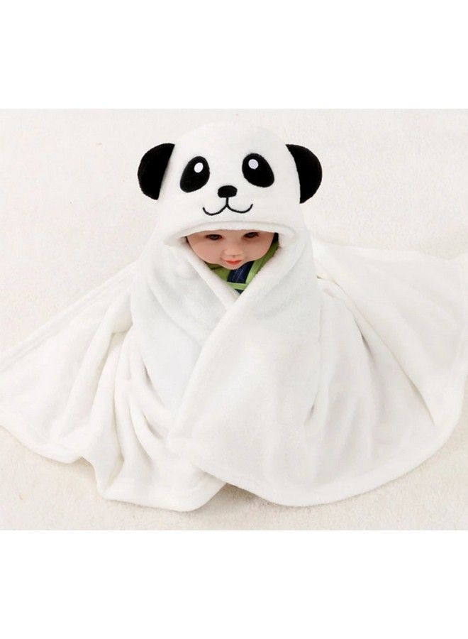 Brandonn All Season Fleece Supersoft Hooded And Printed Baby Blanket And Baby Bath Towel (Grey White)Pack Of 2 - Image 3