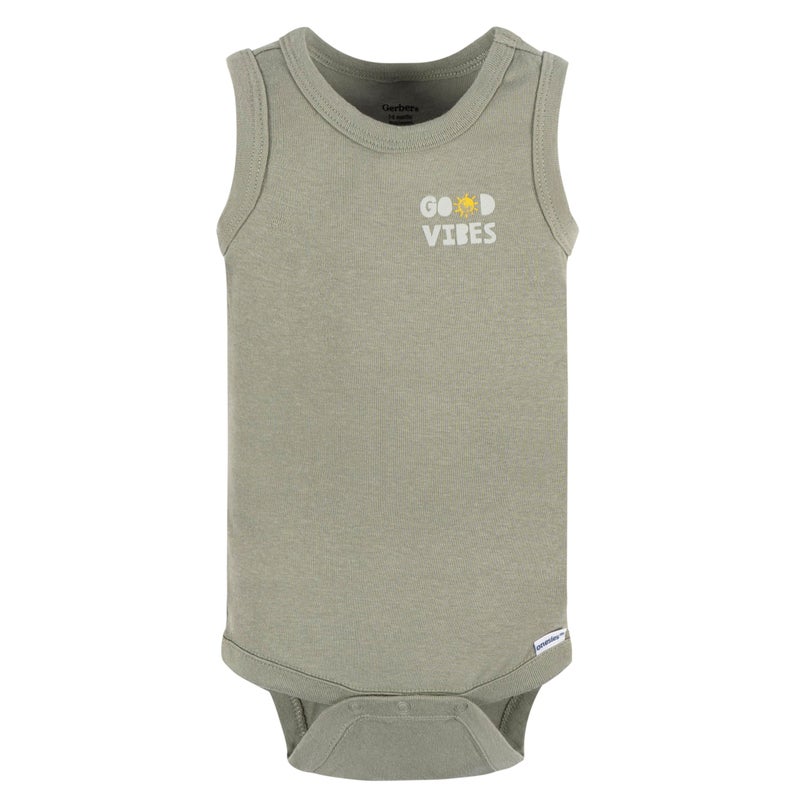 Gerber Baby Boys Multi-Pack Sleeveless Onesies Bodysuit, Sea Turtles, 0-3 Months - Image 5