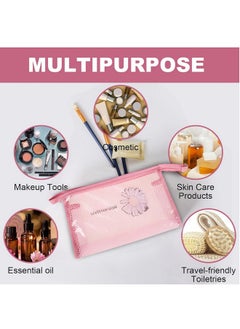 Kuber Industries Kuber Industries Toiletry Pouch | Cosmetic Makeup Pouch | Vanity Pouch for Woman | Makeup Accessories Pouch | Transparent Net Pouch | Sunflower-Cosmetic Pouch | Pink  - Image 5